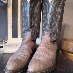 J. Chisholm Vintage Leather Two-Tone Western Boots